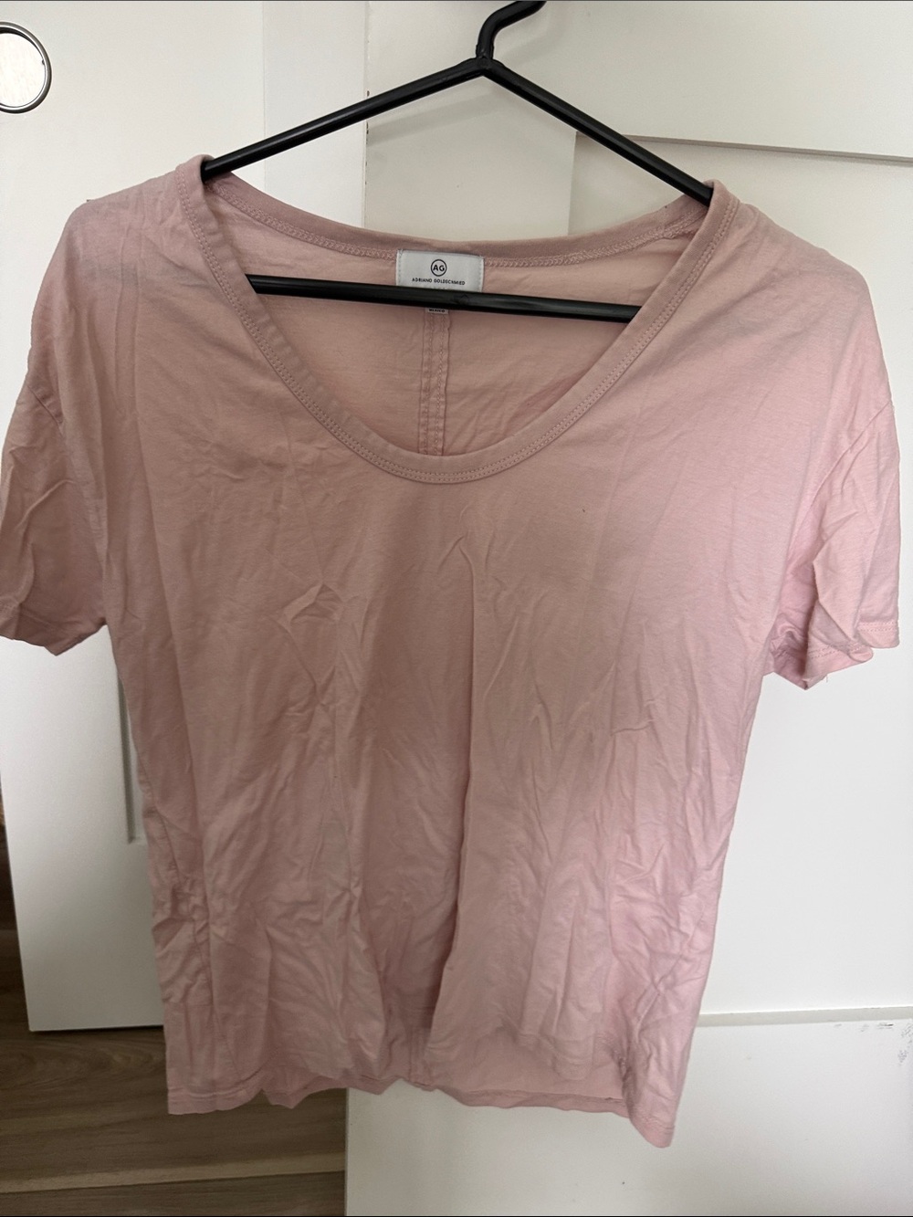 Ag Adriano Goldschmied Scoop Neck Short Sleeve Tee - Dusty Pink